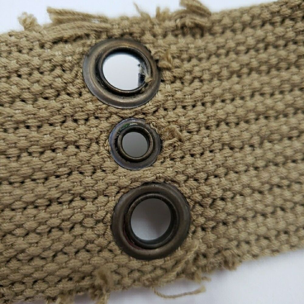 Y2K Mens D-Ring Belt Distressed Grommet Tactical Cargo Military Utility Size M/L - Picture 4 of 10